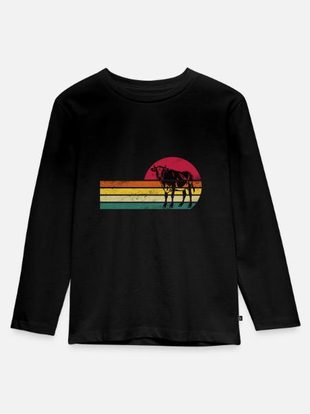 Scottish Highland Kuh Rinderkuh - Kinder Premium Bio Langarmshirt - Schwarz