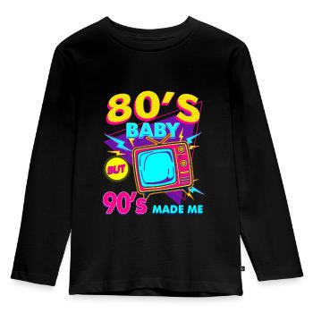80's Kid in the 80s Born Over 30 - Kids' Premium Longsleeve Shirt - black - Front - AI Model Kid Male (0cm)