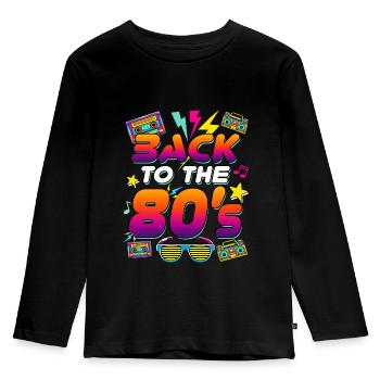 80s Born in the 80s - Kids' Premium Longsleeve Shirt - black - Front - AI Model Kid Male (0cm)