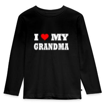 I Love Grandma - Kinder Premium Bio Langarmshirt - Schwarz - Vorne - AI Model Kid Male (0cm)