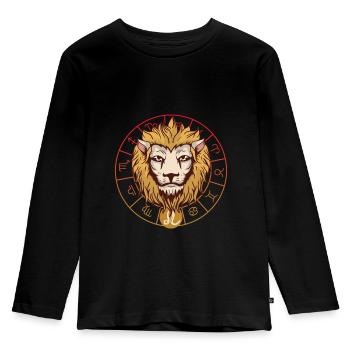 Lion - Lion horoscope - Kids' Premium Longsleeve Shirt - black - Front - AI Model Kid Male (0cm)