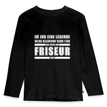Friseur Beruf - Kinder Premium Bio Langarmshirt - Schwarz - Vorne - AI Model Kid Male (0cm)