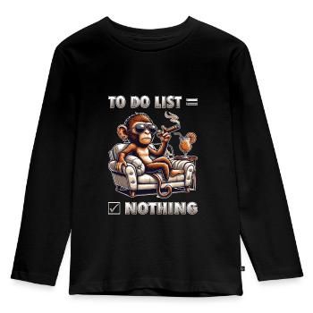 To Do List - Nothing - Kids' Premium Longsleeve Shirt - black - Front - AI Model Kid Male (0cm)