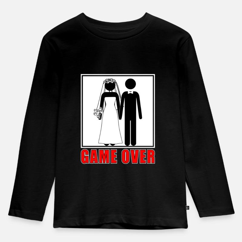 Heiraten Game Over - Kinder Premium Bio Langarmshirt - Schwarz