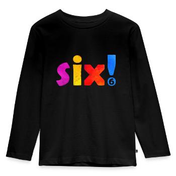 SIX 6 YEARS 6TH BIRTHDAY - Kids' Premium Longsleeve Shirt - black - Front - AI Model Kid Male (0cm)