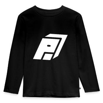 Abstract P Brief - Kinder Premium Bio Langarmshirt - Schwarz - Vorne - AI Model Kid Male (0cm)