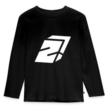 Abstract Z-Brief - Kinder Premium Bio Langarmshirt - Schwarz - Vorne - AI Model Kid Male (0cm)