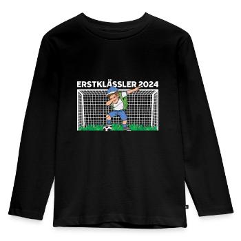 Inscription à l’école de football de première année 2024 pour les écoliers - T-shirt manches longues Premium Enfant - noir - Devant - AI Model Kid Male (0cm)