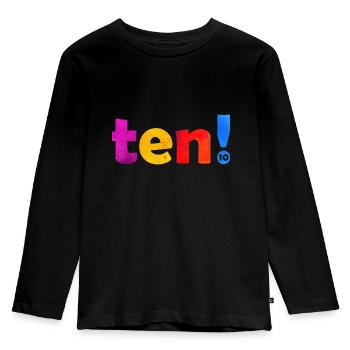 TEN 10 YEARS 10TH BIRTHDAY - Kids' Premium Longsleeve Shirt - black - Front - AI Model Kid Male (0cm)