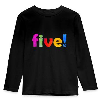 FIVE 5 YEARS 5TH BIRTHDAY - Kids' Premium Longsleeve Shirt - black - Front - AI Model Kid Male (0cm)