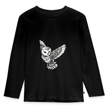 Eule - Kinder Premium Bio Langarmshirt - Schwarz - Vorne - AI Model Kid Male (0cm)