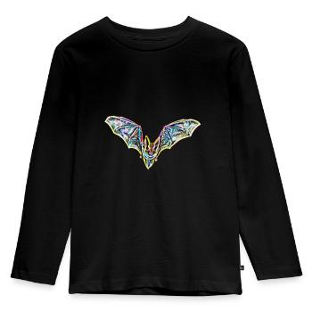 Fledermaus - Kinder Premium Bio Langarmshirt - Schwarz - Vorne - AI Model Kid Male (0cm)