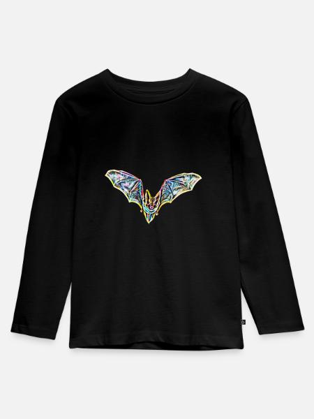 Fledermaus - Kinder Premium Bio Langarmshirt - Schwarz