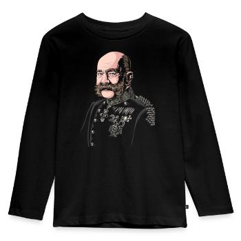 Emperor Franz Joseph of Austria - Hipster Franz - Kids' Premium Longsleeve Shirt - black - Front - AI Model Kid Male (0cm)