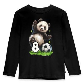 Football Panda 8 Year Old Years - Kids' Premium Longsleeve Shirt - black - Front - AI Model Kid Male (0cm)