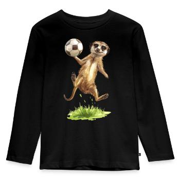 Soccer Meerkat Suricato di calcio Ballon de soccer - T-shirt manches longues Premium Enfant - noir - Devant - AI Model Kid Male (0cm)