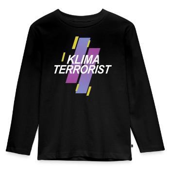 Klimaterrorist - Kinder Premium Bio Langarmshirt - Schwarz - Vorne - AI Model Kid Male (0cm)
