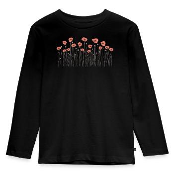 Poppies - Kids' Premium Longsleeve Shirt - black - Front - AI Model Kid Male (0cm)
