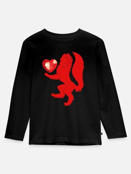 Heraldisch (rot) - Kinder Premium Bio Langarmshirt - Schwarz