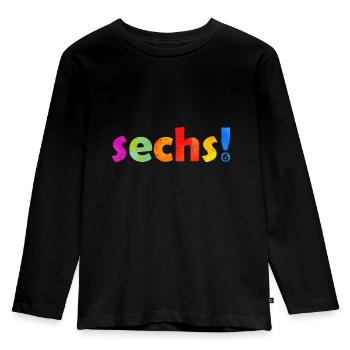 SECHS 6 JAHRE JUNGE 6. GEBURTSTAG - Kinder Premium Bio Langarmshirt - Schwarz - Vorne - AI Model Kid Male (0cm)