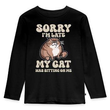 Drôle de dicton de chat - T-shirt manches longues Premium Enfant - noir - Devant - AI Model Kid Male (0cm)