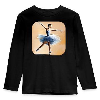 Prima Ballerina II - Kinder Premium Bio Langarmshirt - Schwarz - Vorne - AI Model Kid Male (0cm)