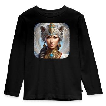 Chaman animal mystique - T-shirt manches longues Premium Enfant - noir - Devant - AI Model Kid Male (0cm)
