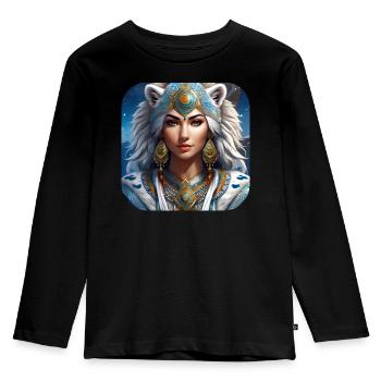 Chaman animal mystique - T-shirt manches longues Premium Enfant - noir - Devant - AI Model Kid Male (0cm)