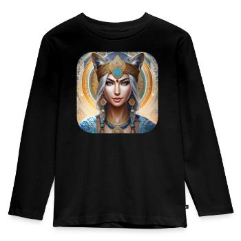 Chaman animal mystique - T-shirt manches longues Premium Enfant - noir - Devant - AI Model Kid Male (0cm)