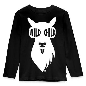 Wild Deer Girl with Sunglasses - White - Kids' Premium Longsleeve Shirt - black - Front - AI Model Kid Male (0cm)