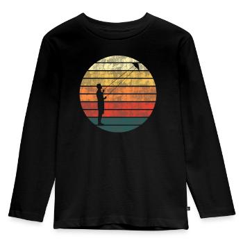 Hang Gliding Kite Flying Retro Gift - Kids' Premium Longsleeve Shirt - black - Front - AI Model Kid Male (0cm)