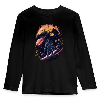 Fantaisie spatiale - T-shirt manches longues Premium Enfant - noir - Devant - AI Model Kid Male (0cm)