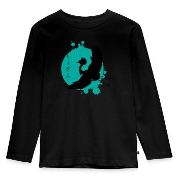 Crane Dynamics & Characters Art - Kids' Premium Longsleeve Shirt - black - Front - AI Model Kid Male (0cm)