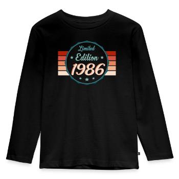 1986er Legende – Retro Hit Geschenk - Kinder Premium Bio Langarmshirt - Schwarz - Vorne - AI Model Kid Male (0cm)