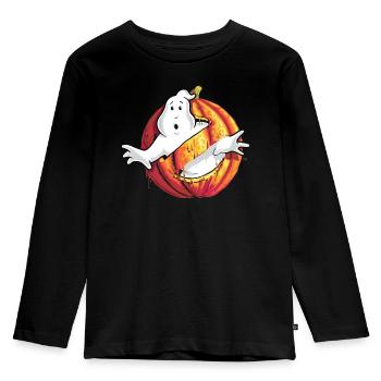 Ghostbusters Halloween Logo - Kinder Premium Bio Langarmshirt - Schwarz - Vorne - AI Model Kid Male (0cm)