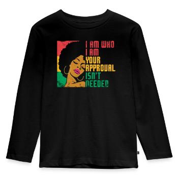 Ich Bin, Wer Ich Bin. Ihre Zustimmung Ist Für - Kinder Premium Bio Langarmshirt - Schwarz - Vorne - AI Model Kid Male (0cm)