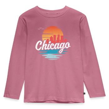 Chicago - T-shirt manches longues Premium Enfant - mauve - Devant - AI Model Kid Female (0cm)