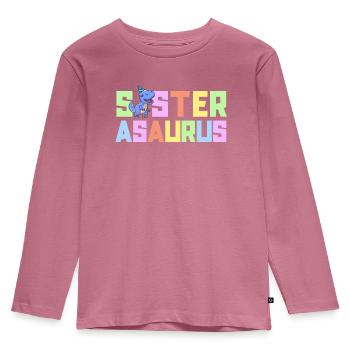Sœur Asaurus Dinosaur Fête d’anniversaire T-Rex - T-shirt manches longues Premium Enfant - mauve - Devant - AI Model Kid Female (0cm)