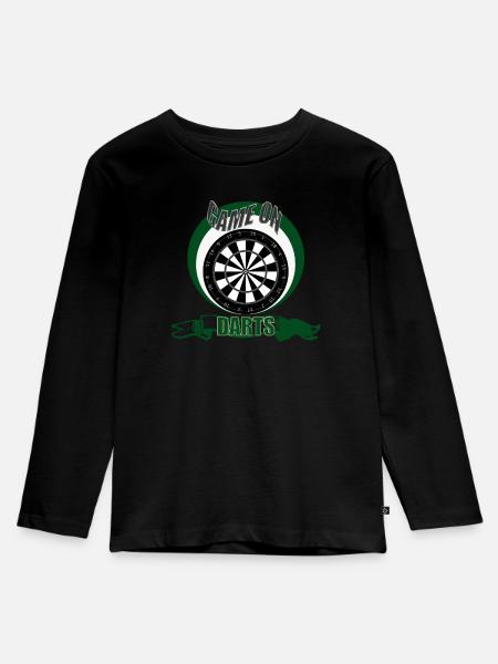Dart 3 Scheiben - Kinder Premium Bio Langarmshirt - Schwarz