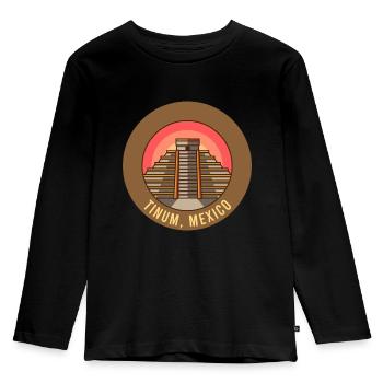 Tinum, Mexique Chichen Itza Amérique du Sud - T-shirt manches longues Premium Enfant - noir - Devant - AI Model Kid Male (0cm)