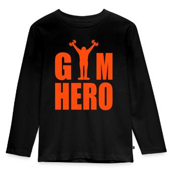 GYM Hero - T-shirt manches longues Premium Enfant - noir - Devant - AI Model Kid Male (0cm)