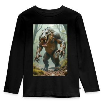 Ammit, monstrous beast, waiting by the scales of j - Kids' Premium Longsleeve Shirt - black - Front - AI Model Kid Male (0cm)