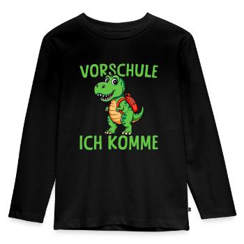 Vorschule Dinosaurier Einschulung - Kinder Premium Bio Langarmshirt - Schwarz - Vorne - AI Model Kid Male (0cm)