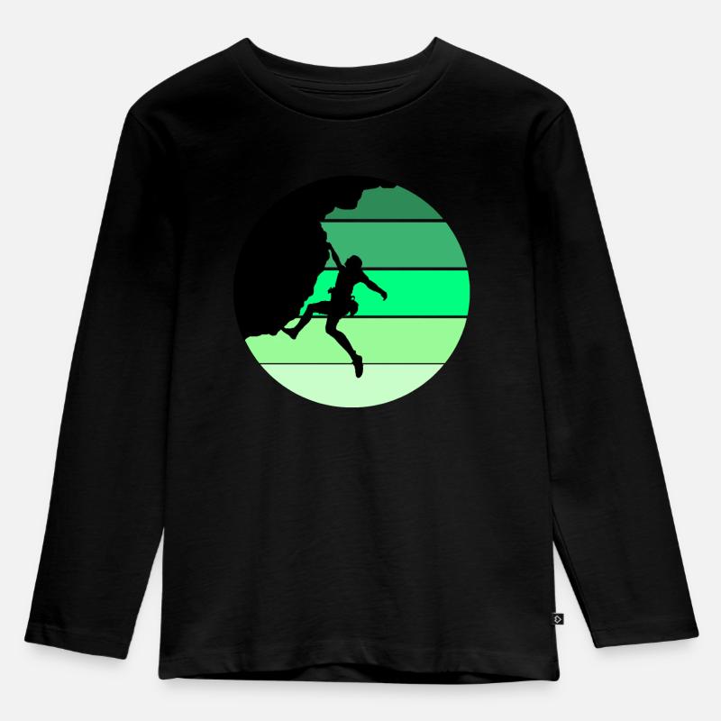 Klettern, Bouldern, Geschenk - Kinder Premium Bio Langarmshirt - Schwarz