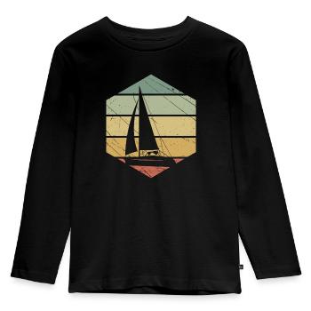 Sailing ship - Kids' Premium Longsleeve Shirt - black - Front - AI Model Kid Male (0cm)