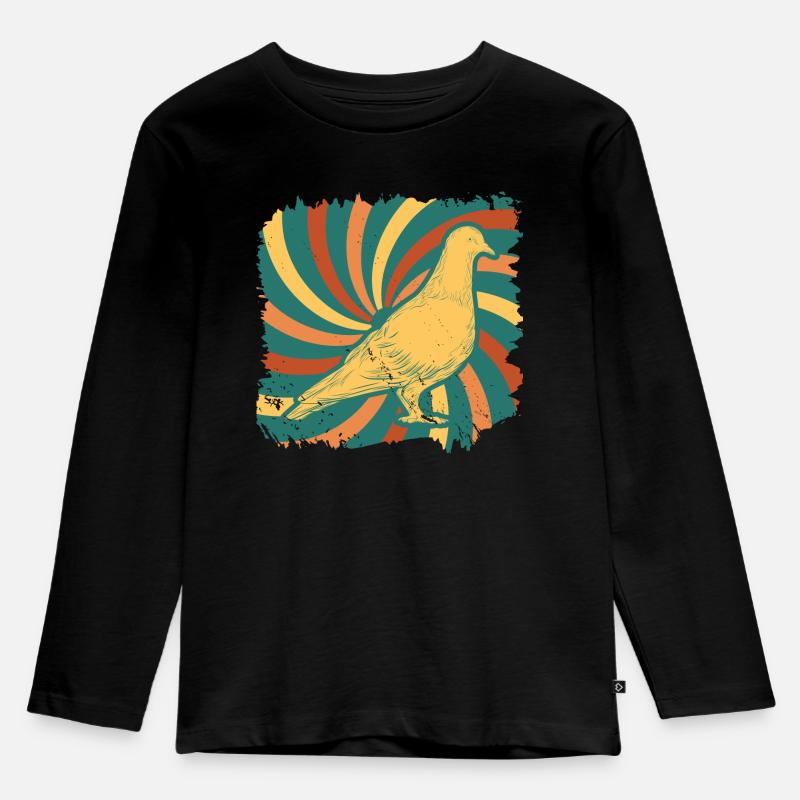 colomba - Maglia a maniche lunghe ecologica premium per bambini - nero