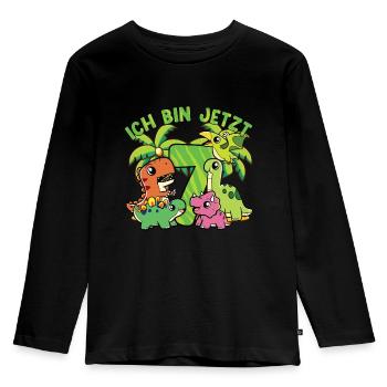7. Geburtstag Kindergeburtstag Ich Bin Jetzt 7 - Kinder Premium Bio Langarmshirt - Schwarz - Vorne - AI Model Kid Male (0cm)