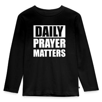 daily prayers matter - Kids' Premium Longsleeve Shirt - black - Front - AI Model Kid Male (0cm)