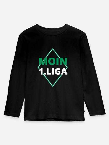 Moin 1 Liga Aufstieg Bremen - Kinder Premium Bio Langarmshirt - Schwarz