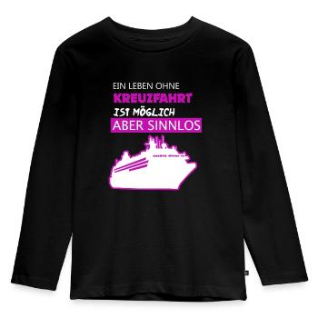 Kreuzfahrt Shirt • Schifffahrt • Schiffsmechaniker - Kinder Premium Bio Langarmshirt - Schwarz - Vorne - AI Model Kid Male (0cm)